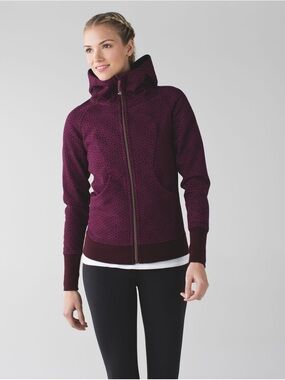 Lululemon Scuba Hoodie III Star Pixel Raspberry Bordeaux Drama 10 Zip Up 2015